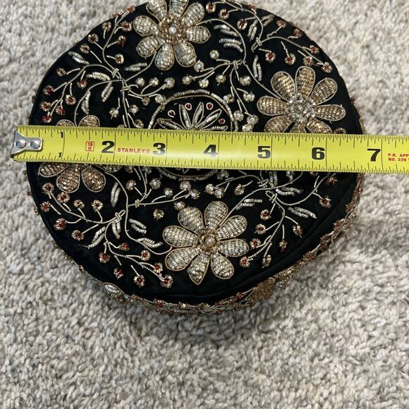 Vtg Indian Bullion Embroidered Pillbox Hat Christine Original Park Ave Beaded main image 9